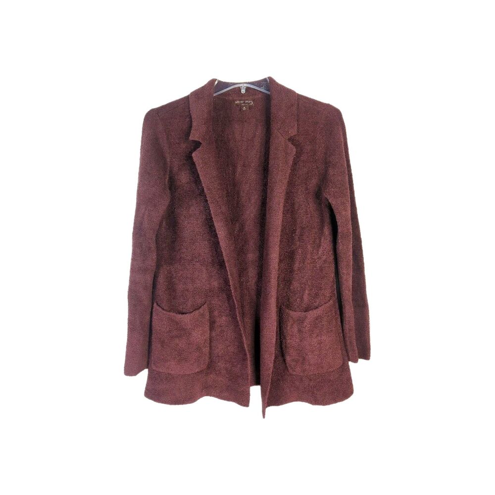 Barefoot Dreams CozyChic Lite Deep Aubergine Lounge Cardigan Plush Women Medium